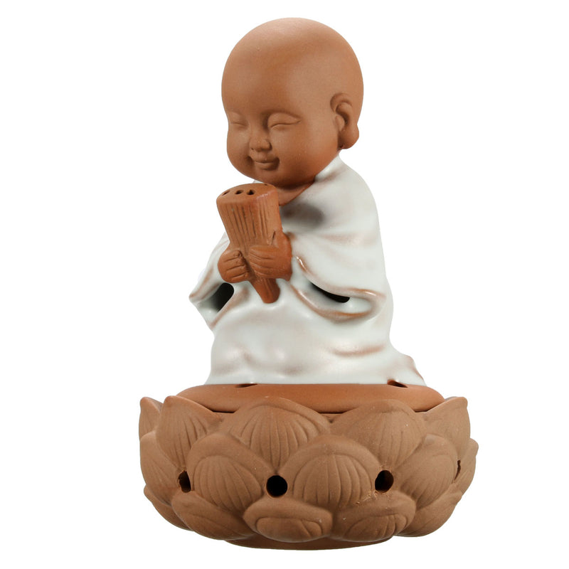 Ceramic Incense Burner Backflow Holder Porcelain Monk Bonze Stove Home Decor