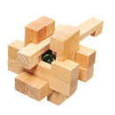 Kong Ming Lock Toys Children Kids Assembling 3D Puzzle Cube Challenge IQ Brain Wooden Toy