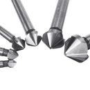 6pcs 90 Degree 3 Flute Countersink Deburring Tapered Drill HSS Bit Screw Set With Box