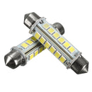 2pcs 44mm 2.6W 2835 24SMD White Festoon LED Interior Dome Light License Plate Bulb