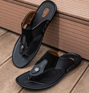 Men's Leather Rubber Sandals Slippers Waterproof Quick Drying Beach Bath Walking Slippers