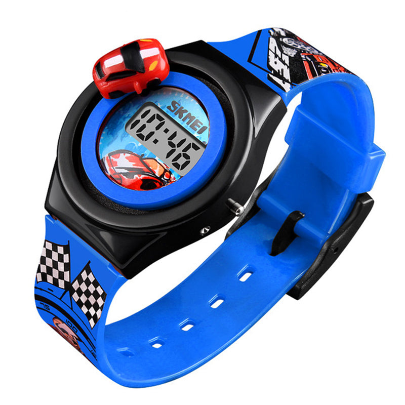 SKMEI 1376 Cartoon Car Children Digital Watch Creative Date Display Fashion Watch