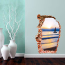 Miico Creative 3D Sea Sunset Broken Wall Removable Home Room Decorative Wall Door Decor Sticker
