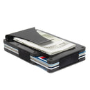 Slim Carbon Fiber Credit Card Holder RFID Blocking Metal Wallet Money Clip Case