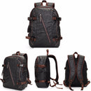 Men Vintage PU Leather Zipper Laptop Travel School Outdoor Backpack Bag Rucksack