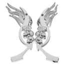 Motorcycle Aluminum Flame Skull Pattern Rearview Mirrors Decor For Harley