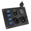 4 Switch Ship Yacht RV LED Display Voltage And Dual 2.1 A USB Charging Car Switch Panel
