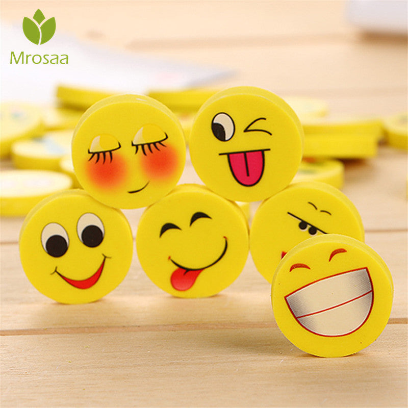 4Pcs Mini Cute Cartoon Kawaii Rubber Different Face Expression Eraser For Kids Gift School Supplies Korean Papelaria