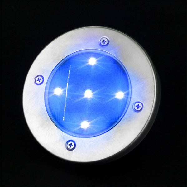 Solar Powered Stainless 5 LED Ground Buried Light Waterproof for Outdoor Garden Path Decor