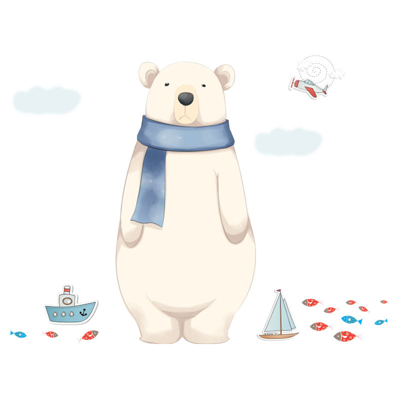 Miico FX82027 2PCS Cartoon Wall Sticker Cute Polar Bear Printing Children's Room And Kindergarten Decorative Stickers