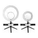 8.7/12.6 Inch LED Dimmable Video Ring Light Tripod Stand with Mirror 2 Phone Clip for Youtube Tik Tok Makeup Live Streaming