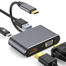 Bakeey 4 In 1 USB-C Hub Adapter with 60W Type-C PD Charging/USB 3.0/4K HD Video Output Display/VGA