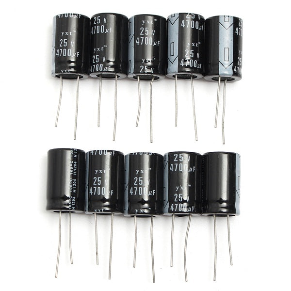 10Pcs 4700uF 25V 105C Electrolytic Capacitor 16x25mm