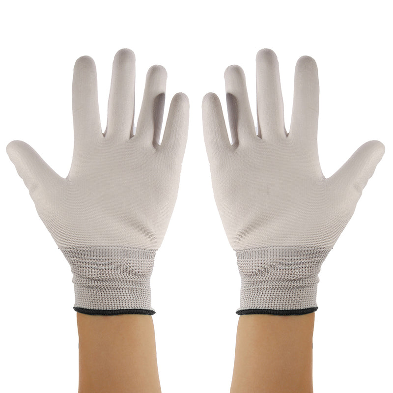 12Pairs PU Nitrile Coated Safety Work Gloves Garden Builders Grip