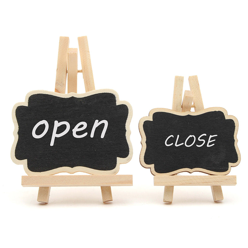 10pcs/set Mini Wooden Triangle Stand Message Blackboard Memo Crafts Office Decorations Supplies