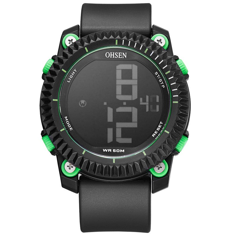 OHSEN 1710 Digital Watches Stopwatch Alarm Military Sport Swimming Men LED Watch