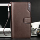 New Fashion Retro Casual Locomotive Multi-function Zipper Buckle Men's Phone Wallet Bag For All Smartphone Under 7 inch