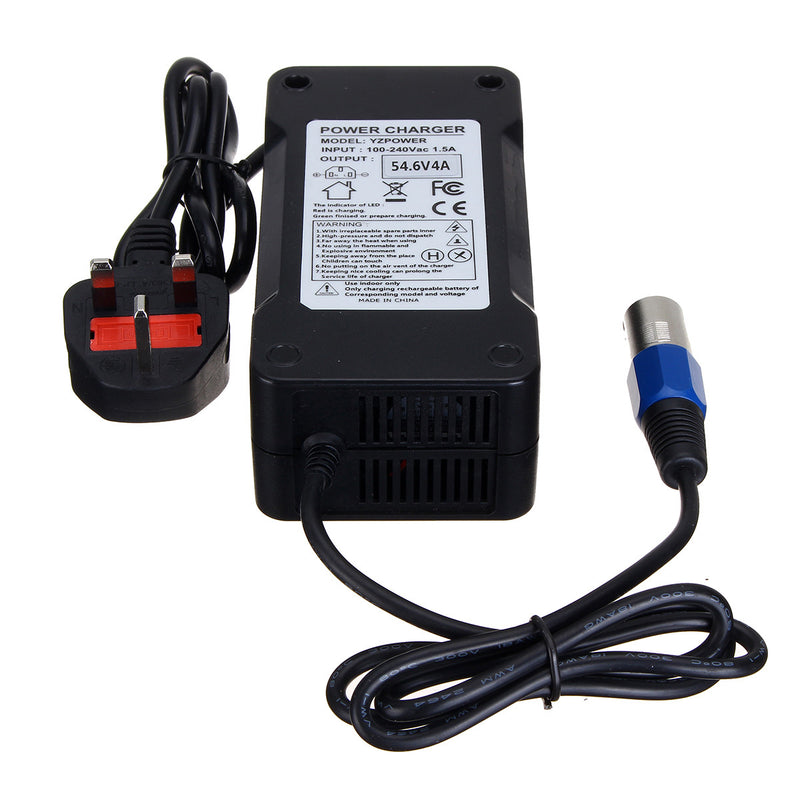 54.6V 4A Output 48V XLR Plug Battery Charger For Electric Scooter Bicycle E-bike
