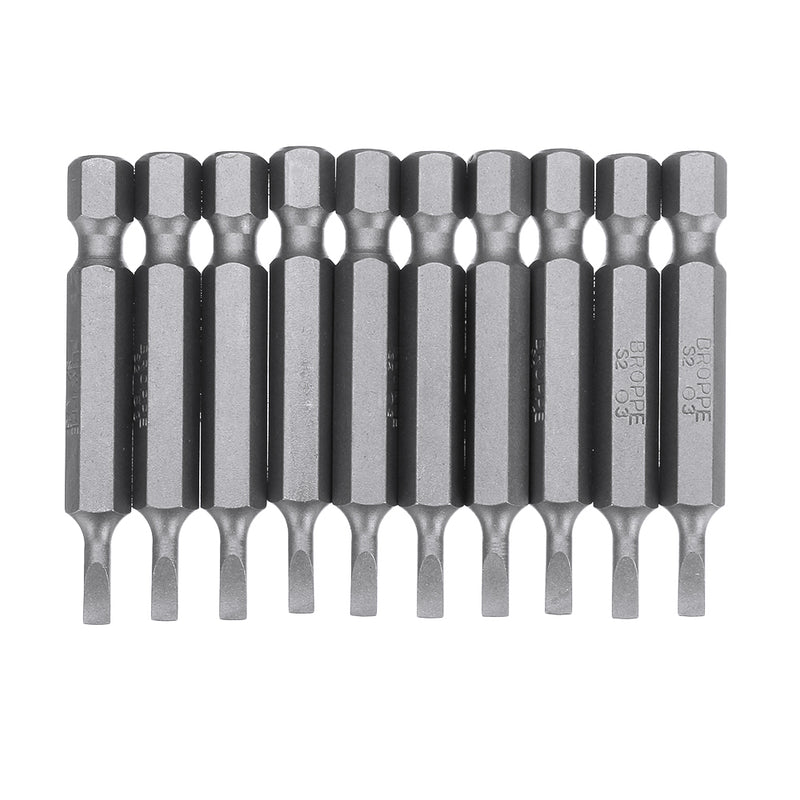 BROPPE 10Pcs Magnetic Slotted Screwdriver Bits SL2/SL3/SL4/SL5/SL6 1/4 Inch Hex Shank Screwdriver Set