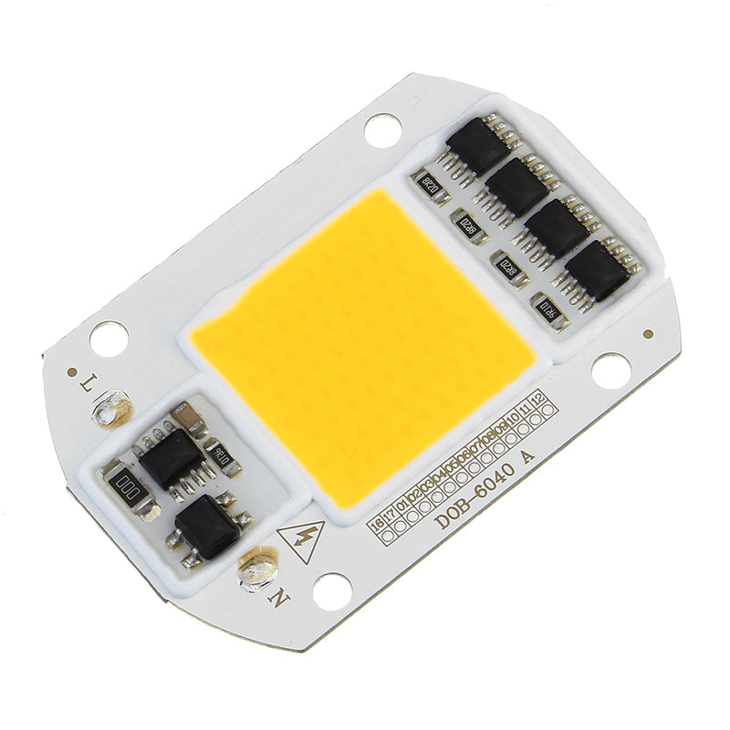 High Power 50W White / Warm White LED COB Light Chip with Lens for DIY Flood Spotlight AC220V