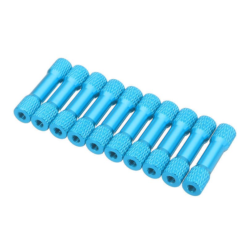 Suleve M3AR4 10Pcs M3 25mm Knurled Standoff Aluminum Alloy Multicolor