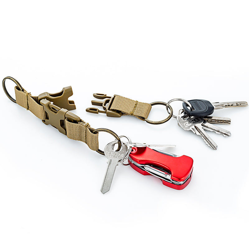 Outdoor Multi-function Ribbon Keychain EDC Tactical Key Ring Camping Hunting Key Chain
