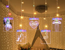 USB Warm White Multicolor 8 Modes 3D Tear Of Rupert LED Hanging Curtain String Light Windows Wall Lamp