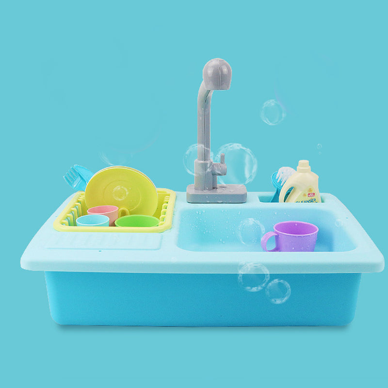 Children Plastic Simulation Electric Dishwasher Sink Pretend Play Kitchen Toys Kids Puzzle Early Education Toy