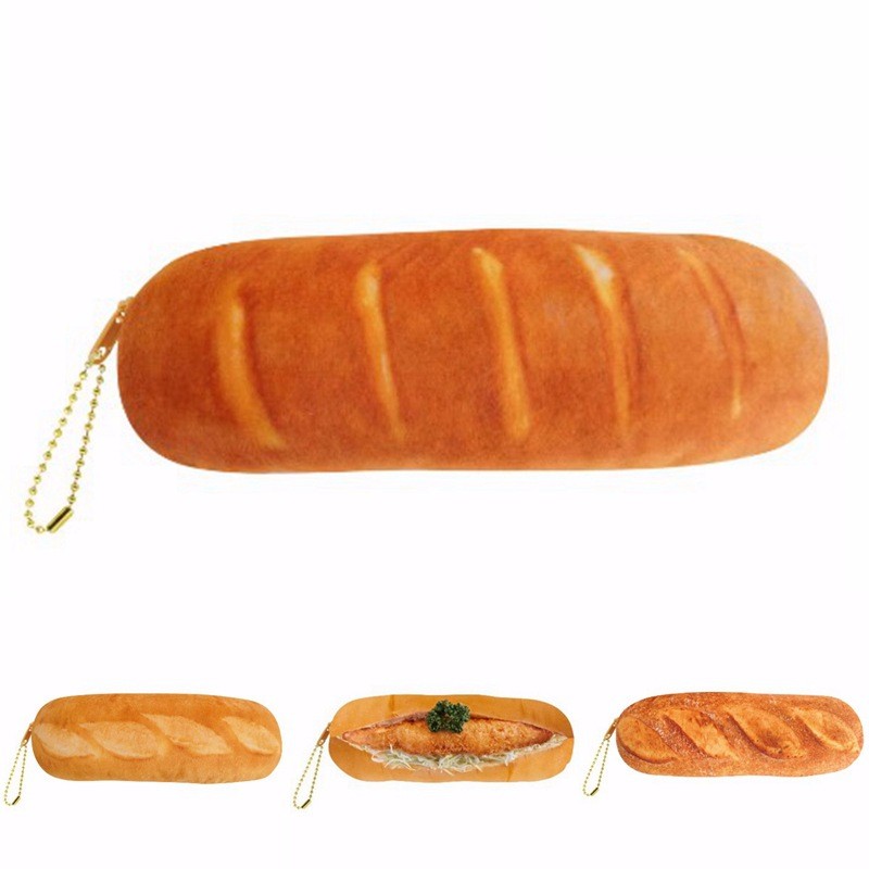 WAM PC-CB003 Lifelike French Bread Pencil Case Novelty Pen Bag Stationery School Office Supplies