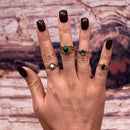 4Pcs  Fashion Vintage Acrylic Gemstone  Joint Ring