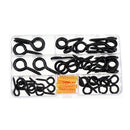 44Pcs Screw Eyes Zinc Plated Self Tapping Thread Eye Bolt Ring Hooks With Expansion Pipe Black
