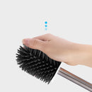 Stainless Steel Soft Silicone Free Standing Bathroom Toilet Cleaning Brushes Holder Set