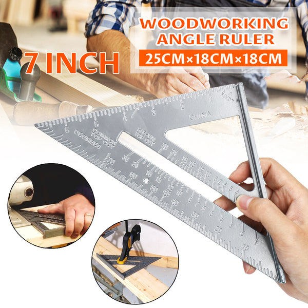 2pcs Aluminum Alloy 7 Inch Metric Triangle Angle Ruler Woodworking Square Layout Tool