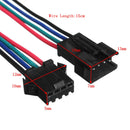Excellway 10 sets JST 15cm SM 4Pin 22AWG Wire Male and Female Connectors Wire Pitch 2.54mm