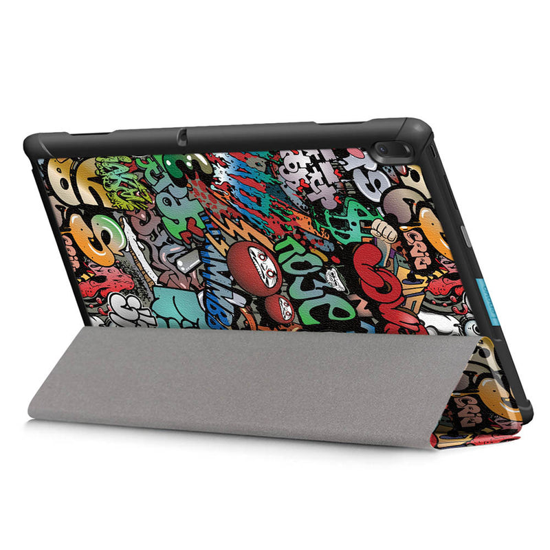 Tri-Fold Printing Tablet Case Cover for Lenovo Tab E10 Tablet - Doodle