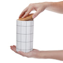 Ceramic Storage Jars Wooden Lids Tea Sugar Coffee Canisters Kitchen Container