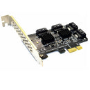 ITHOO PCE4SAT-A01 4 Ports SATA3.0 SSD IPFS Hard Disk Adapter PCI-E Expansion Card 6Gbps for Desktop Computer