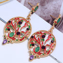 Bohemian Hallow Earrings Rhinestone Retro Style Ear Drop Alloy Earring For Women