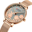 CURREN 9065 Flower Show Fashionable Ladies Wrist Watch Waterproof Quartz Watches