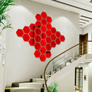 12Pcs 18.4cm Mirror Wall Sticker Hexagon Removable Acrylic 3D Mirror Self Adhesive DIY Decor