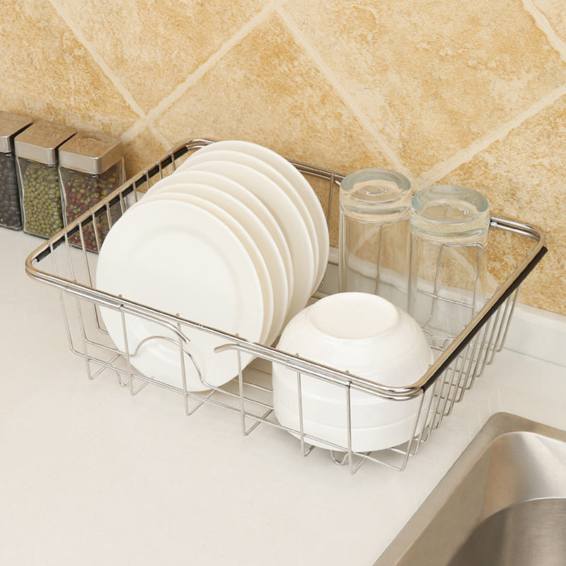Adjustable Sink Water Washing Basket Basin Vegetable Fruit Holder Storage Drain Shelf