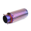 Motorcycle Exhaust Muffler Pipe Tip Stainless Steel Round Blue Universal