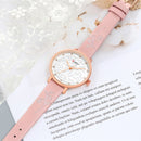 CURREN 9046 Crystal Leather Band Women Wrist Watch Elegant Design Quartz Watch