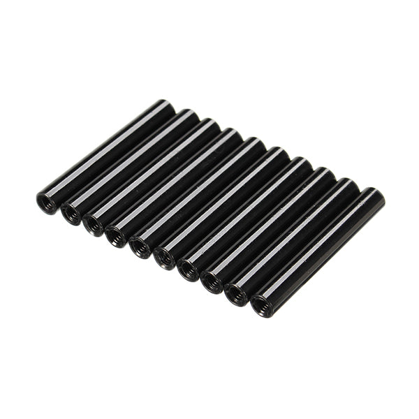 Suleve M3AR2 M3 Aluminum Alloy Standoff Studs 8-35mm Black Round PCB Board Spacers Standoffs 10pcs