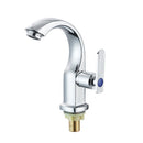 Bathroom Basin Sink Faucet Moon Curved Cold Tap Single Handle Electroplate Chrome Finish Deck Mount