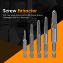 Drillpro 5Pcs Hex Shank Coarse/Fine Teeth Damaged Bolt Remover Screw Extractor Drill Bit Guide Broken Bolt Stud Remover Set