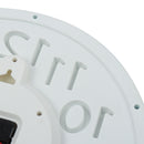 34cm Silent Round Wall Mountable Quartz Analogue Clock White and Blue Frame