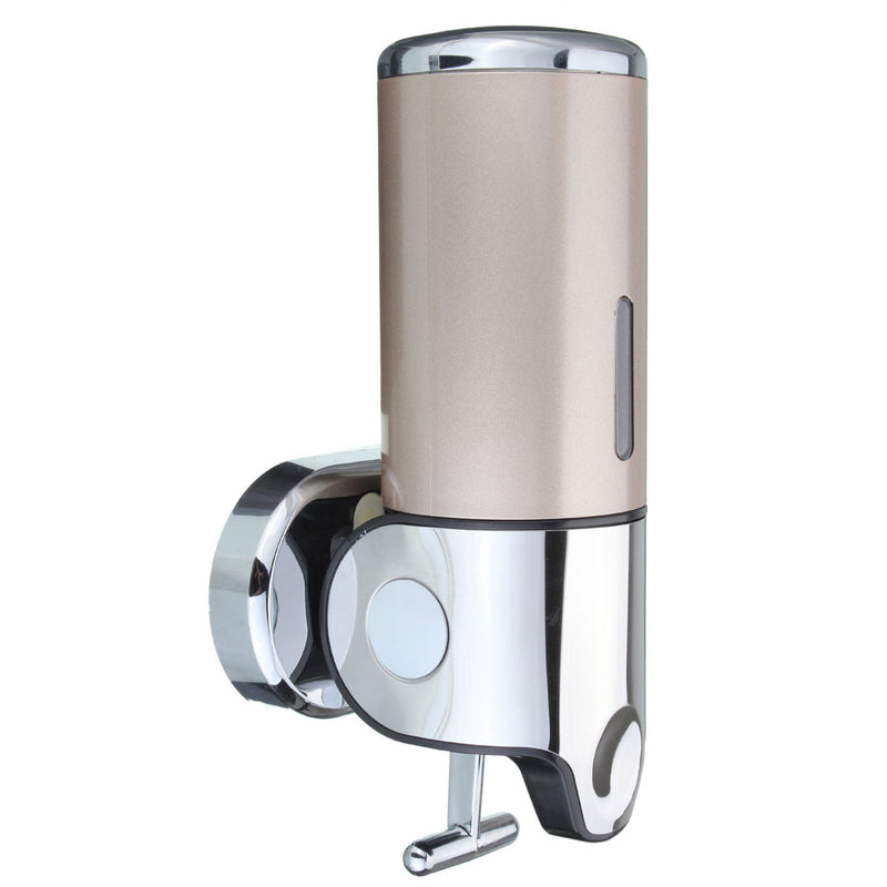 Wall Mounted Bathroom Manually Lotion Shampoo Bottle Dispenser Liquid Soap Squeezer