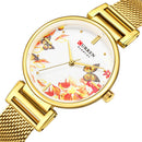 CURREN 9053 Ultrathin Casual Style Women Wristwatch Mesh Steel Band Quartz Watch