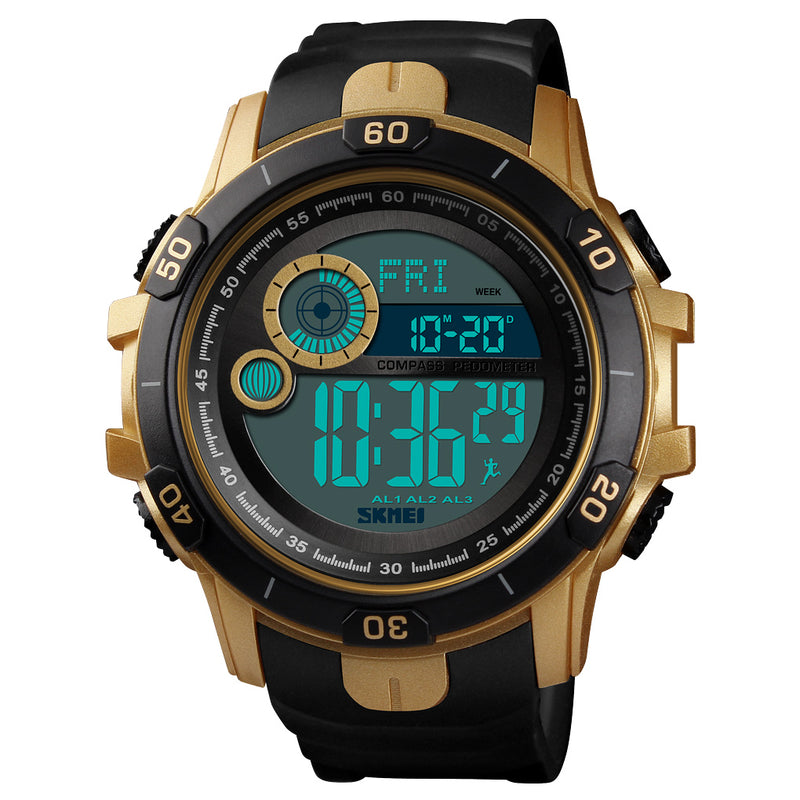 SKMEI 1480 Men Fashion Luminous Display Alarm Clock Compass Calories Distance Modes Smart Digital Watch